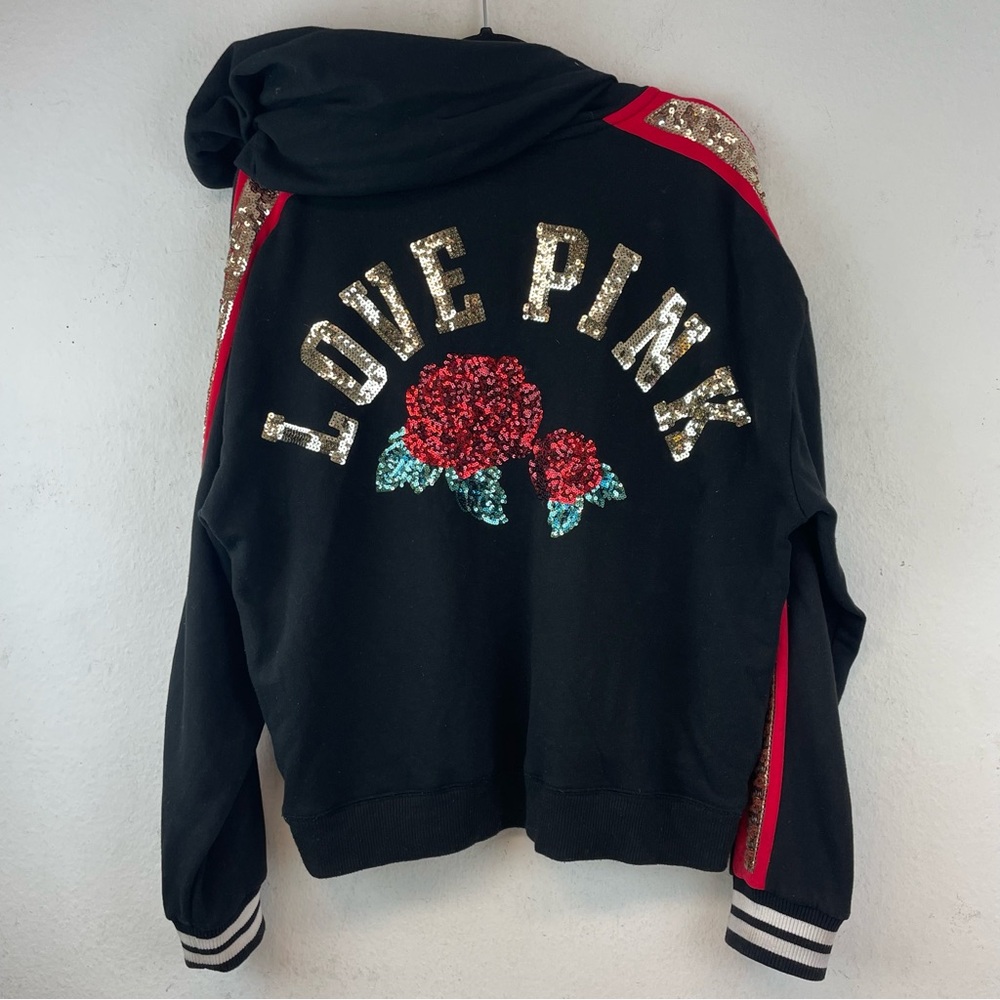 Victoria’s Secret Pink Bling Hoodie Fashion Show Roses Size L